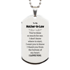 To My Mother-In-Law Gifts, I thank you from the bottom of my heart, Thank You Silver Dog Tag For Mother-In-Law, Birthday Christmas Cute Mother-In-Law Gifts
