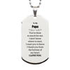 To My Papa Gifts, I thank you from the bottom of my heart, Thank You Silver Dog Tag For Papa, Birthday Christmas Cute Papa Gifts