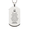 To My Son Gifts, I thank you from the bottom of my heart, Thank You Silver Dog Tag For Son, Birthday Christmas Cute Son Gifts
