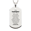 To My Stepdaughter Gifts, I thank you from the bottom of my heart, Thank You Silver Dog Tag For Stepdaughter, Birthday Christmas Cute Stepdaughter Gifts