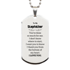 To My Stepfather Gifts, I thank you from the bottom of my heart, Thank You Silver Dog Tag For Stepfather, Birthday Christmas Cute Stepfather Gifts