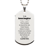 To My Bonus Daughter Gifts, I thank you from the bottom of my heart, Thank You Silver Dog Tag For Bonus Daughter, Birthday Christmas Cute Bonus Daughter Gifts