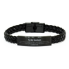 To My Godson Gifts, I thank you from the bottom of my heart, Thank You Braided Leather Bracelet For Godson, Birthday Christmas Cute Godson Gifts
