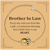 Cute Brother In Law Gifts, Every day with you feels like a gift, Lovely Brother In Law Sunflower Bracelet, Birthday Christmas Unique Gifts For Brother In Law