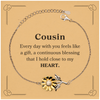 Cute Cousin Gifts, Every day with you feels like a gift, Lovely Cousin Sunflower Bracelet, Birthday Christmas Unique Gifts For Cousin