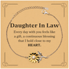 Cute Daughter In Law Gifts, Every day with you feels like a gift, Lovely Daughter In Law Sunflower Bracelet, Birthday Christmas Unique Gifts For Daughter In Law