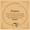 Cute Fiance Gifts, Every day with you feels like a gift, Lovely Fiance Sunflower Bracelet, Birthday Christmas Unique Gifts For Fiance