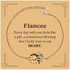 Cute Fiancee Gifts, Every day with you feels like a gift, Lovely Fiancee Sunflower Bracelet, Birthday Christmas Unique Gifts For Fiancee