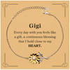 Cute Gigi Gifts, Every day with you feels like a gift, Lovely Gigi Sunflower Bracelet, Birthday Christmas Unique Gifts For Gigi