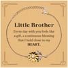 Cute Little Brother Gifts, Every day with you feels like a gift, Lovely Little Brother Sunflower Bracelet, Birthday Christmas Unique Gifts For Little Brother