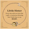 Cute Little Sister Gifts, Every day with you feels like a gift, Lovely Little Sister Sunflower Bracelet, Birthday Christmas Unique Gifts For Little Sister