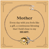 Cute Mother Gifts, Every day with you feels like a gift, Lovely Mother Sunflower Bracelet, Birthday Christmas Unique Gifts For Mother