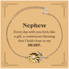 Cute Nephew Gifts, Every day with you feels like a gift, Lovely Nephew Sunflower Bracelet, Birthday Christmas Unique Gifts For Nephew
