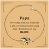 Cute Papa Gifts, Every day with you feels like a gift, Lovely Papa Sunflower Bracelet, Birthday Christmas Unique Gifts For Papa