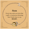 Cute Son Gifts, Every day with you feels like a gift, Lovely Son Sunflower Bracelet, Birthday Christmas Unique Gifts For Son