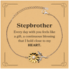 Cute Stepbrother Gifts, Every day with you feels like a gift, Lovely Stepbrother Sunflower Bracelet, Birthday Christmas Unique Gifts For Stepbrother