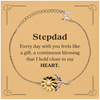 Cute Stepdad Gifts, Every day with you feels like a gift, Lovely Stepdad Sunflower Bracelet, Birthday Christmas Unique Gifts For Stepdad