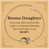 Cute Bonus Daughter Gifts, Every day with you feels like a gift, Lovely Bonus Daughter Sunflower Bracelet, Birthday Christmas Unique Gifts For Bonus Daughter