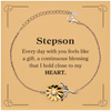 Cute Stepson Gifts, Every day with you feels like a gift, Lovely Stepson Sunflower Bracelet, Birthday Christmas Unique Gifts For Stepson