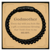 Cute Godmother Gifts, Every day with you feels like a gift, Lovely Godmother Stone Leather Bracelets, Birthday Christmas Unique Gifts For Godmother