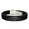 To My Stepmom Gifts, I thank you from the bottom of my heart, Thank You Black Glidelock Clasp Bracelet For Stepmom, Birthday Christmas Cute Stepmom Gifts