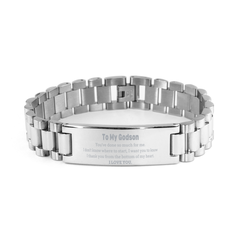To My Godson Gifts, I thank you from the bottom of my heart, Thank You Ladder Stainless Steel Bracelet For Godson, Birthday Christmas Cute Godson Gifts