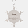 To My Fiance Gifts, I thank you from the bottom of my heart, Thank You Snowflake Ornament For Fiance, Birthday Christmas Cute Fiance Gifts