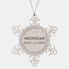 Proud Michigan Gifts, Born and bred, Michigan State Christmas Birthday Snowflake Ornament For Men, Women, Friends
