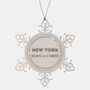 Proud New York Gifts, Born and bred, New York State Christmas Birthday Snowflake Ornament For Men, Women, Friends