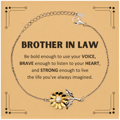 Brother In Law Sunflower Bracelet, Live the life you've always imagined, Inspirational Gifts For Brother In Law, Birthday Christmas Motivational Gifts For Brother In Law