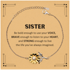 Sister Sunflower Bracelet, Live the life you've always imagined, Inspirational Gifts For Sister, Birthday Christmas Motivational Gifts For Sister