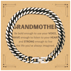 Grandmother Cuban Link Chain Bracelet, Live the life you've always imagined, Inspirational Gifts For Grandmother, Birthday Christmas Motivational Gifts For Grandmother