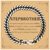 Stepbrother Cuban Link Chain Bracelet, Live the life you've always imagined, Inspirational Gifts For Stepbrother, Birthday Christmas Motivational Gifts For Stepbrother