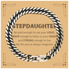 Stepdaughter Cuban Link Chain Bracelet, Live the life you've always imagined, Inspirational Gifts For Stepdaughter, Birthday Christmas Motivational Gifts For Stepdaughter