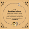 To My Brother In Law Gifts, I thank you from the bottom of my heart, Thank You Sunflower Bracelet For Brother In Law, Birthday Christmas Cute Brother In Law Gifts