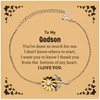 To My Godson Gifts, I thank you from the bottom of my heart, Thank You Sunflower Bracelet For Godson, Birthday Christmas Cute Godson Gifts
