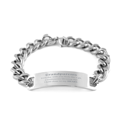 Cute Grandparents Gifts, Every day with you feels like a gift, Lovely Grandparents Cuban Chain Stainless Steel Bracelet, Birthday Christmas Unique Gifts For Grandparents