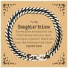 To My Daughter In Law Gifts, I thank you from the bottom of my heart, Thank You Cuban Link Chain Bracelet For Daughter In Law, Birthday Christmas Cute Daughter In Law Gifts