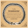 To My Grandmother Gifts, I thank you from the bottom of my heart, Thank You Cuban Link Chain Bracelet For Grandmother, Birthday Christmas Cute Grandmother Gifts