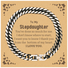 To My Stepdaughter Gifts, I thank you from the bottom of my heart, Thank You Cuban Link Chain Bracelet For Stepdaughter, Birthday Christmas Cute Stepdaughter Gifts
