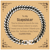 To My Stepsister Gifts, I thank you from the bottom of my heart, Thank You Cuban Link Chain Bracelet For Stepsister, Birthday Christmas Cute Stepsister Gifts