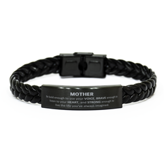 Mother Braided Leather Bracelet, Live the life you've always imagined, Inspirational Gifts For Mother, Birthday Christmas Motivational Gifts For Mother