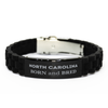 Proud North Carolina Gifts, Born and bred, North Carolina State Christmas Birthday Black Glidelock Clasp Bracelet For Men, Women, Friends