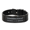 Proud Connecticut Gifts, Born and bred, Connecticut State Christmas Birthday Black Shark Mesh Bracelet For Men, Women, Friends