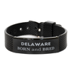 Proud Delaware Gifts, Born and bred, Delaware State Christmas Birthday Black Shark Mesh Bracelet For Men, Women, Friends