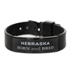 Proud Nebraska Gifts, Born and bred, Nebraska State Christmas Birthday Black Shark Mesh Bracelet For Men, Women, Friends
