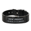 Proud New Jersey Gifts, Born and bred, New Jersey State Christmas Birthday Black Shark Mesh Bracelet For Men, Women, Friends