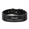 Proud Utah Gifts, Born and bred, Utah State Christmas Birthday Black Shark Mesh Bracelet For Men, Women, Friends