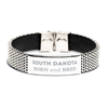 Proud South Dakota Gifts, Born and bred, South Dakota State Christmas Birthday Stainless Steel Bracelet For Men, Women, Friends