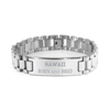 Proud Hawaii Gifts, Born and bred, Hawaii State Christmas Birthday Ladder Stainless Steel Bracelet For Men, Women, Friends